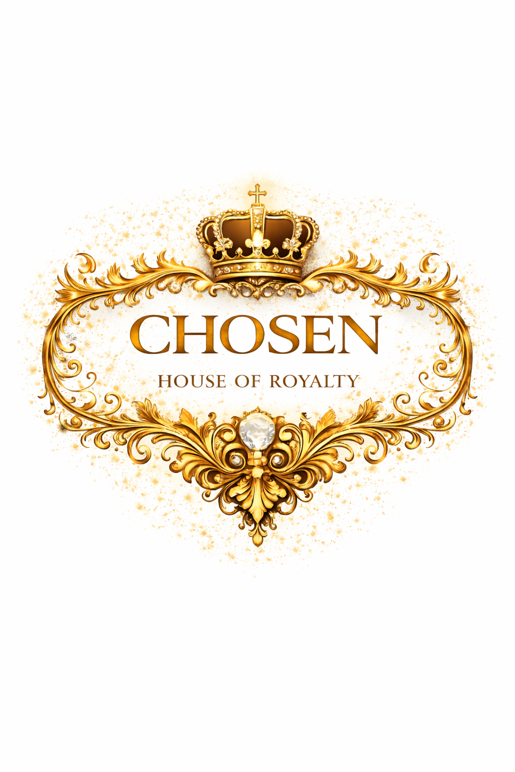 Stemless Wine Glass — 'Chosen House of Royalty' Engraved Gold Crown Design