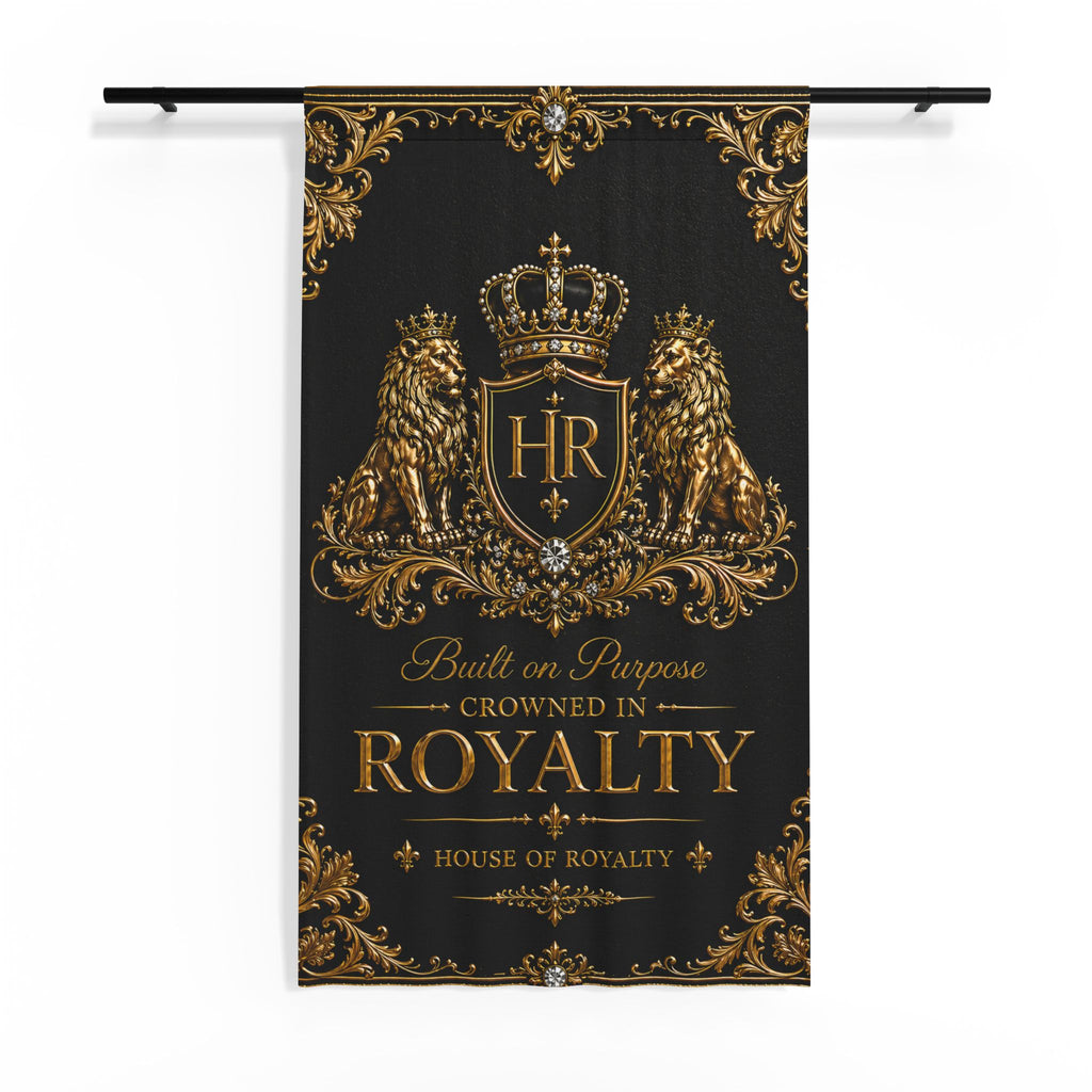 RoyaltY Gold Crest Sheer Window Curtain – 'Built on Purpose, Crowned in Royalty'
